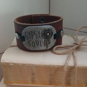 Handmade leather cuff bracelet